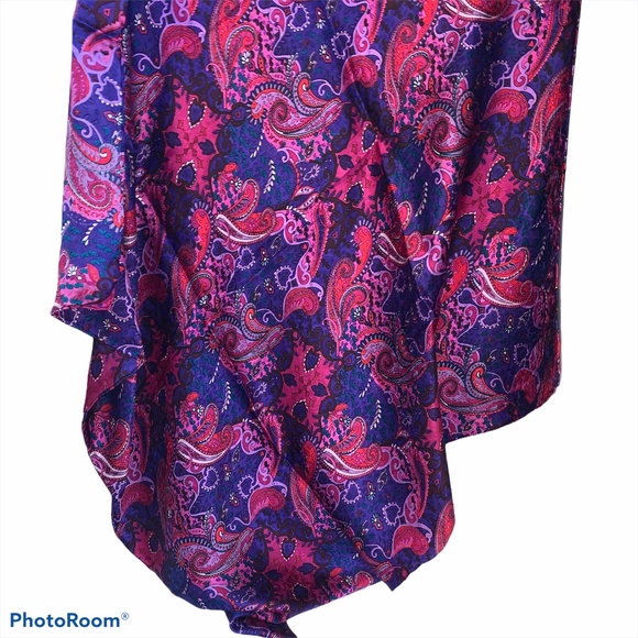 Wyoming Traders Wild Rag Pomegranate Paisley 100% Silk Western Scarf 34.5" - Picture 2 of 2